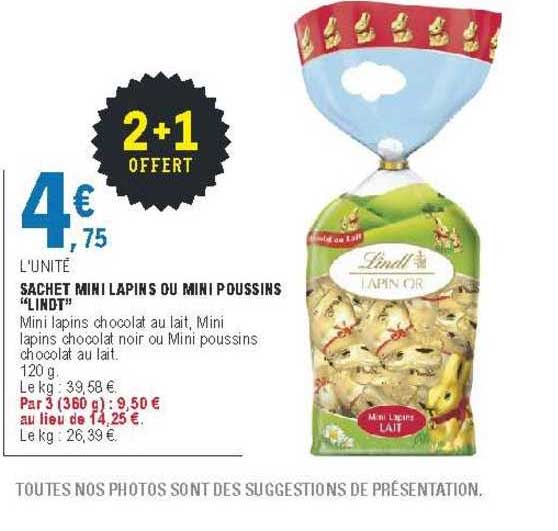 sachet mini lapins ou mini poussin "lindt"