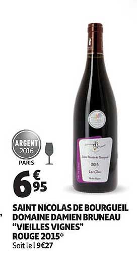 saint nicolas de bourgueil domaine damien bruneau "vieilles vignes" rouge 2015