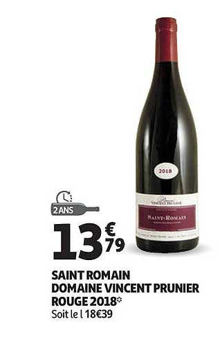saint romain domaine vincent prunier rouge 2018