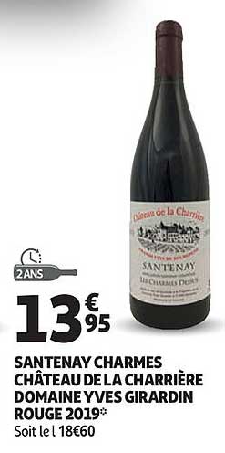 santenay charmes château de la charrière domaine yves girardin rouge 2019