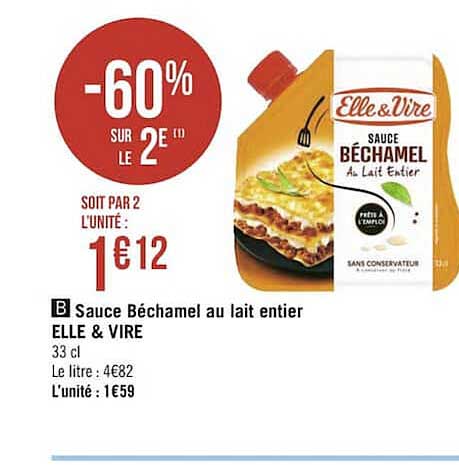 Sauce Béchamel Au Lait Entier Elle & Vire