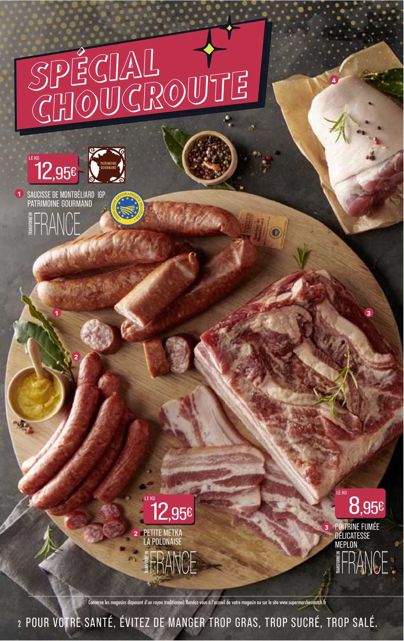 saucisses de montbéliard igp patrimoine gourmand, petit metka la polonaise, poitrine fumée délicatesse meplon