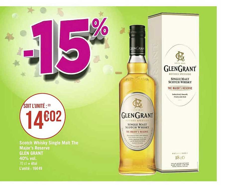 scotch whisky single malt the major's reserve glen grant