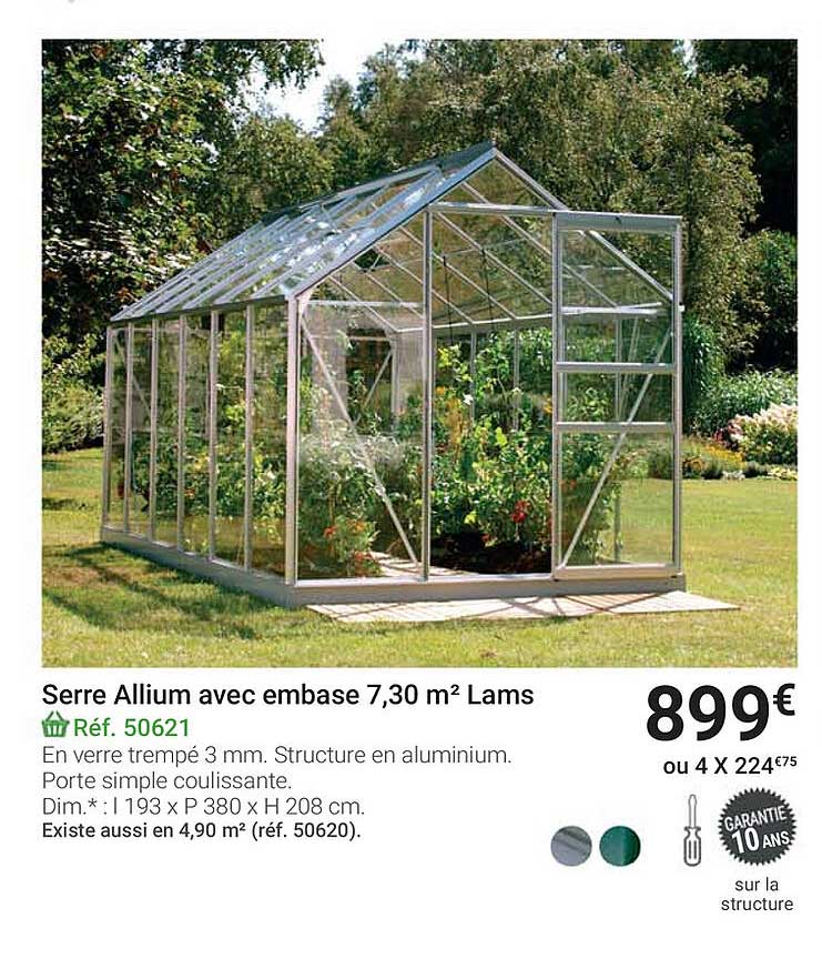serre allium avec embase 7,30 m2 lams
