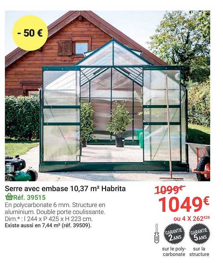 Serre Avec Embase 10,37 M2 Habrita