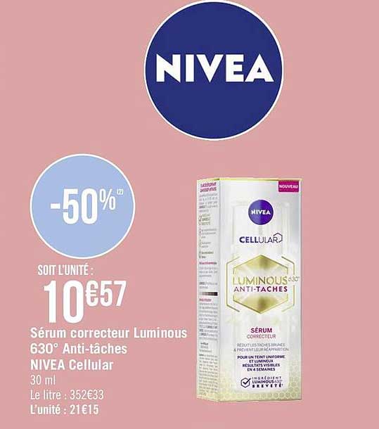 sérum correcteur luminous 630° anti-tâches nivea