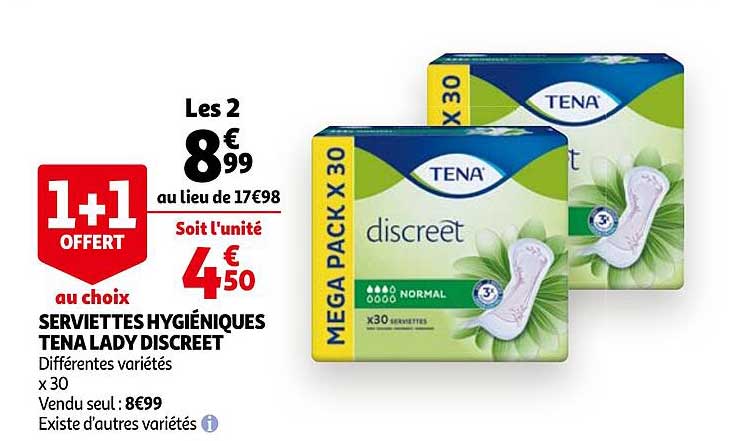 serviettes hygiéniques tena lady discreet