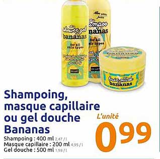 Shampoing, Masque Capillaire Ou Gel Douche Bananas