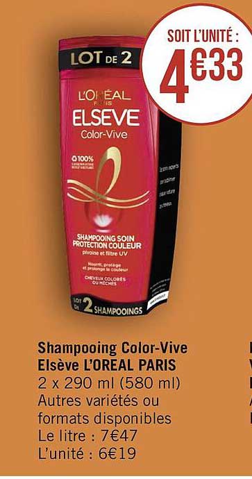 shampooing color-vive elsève l'oréal paris