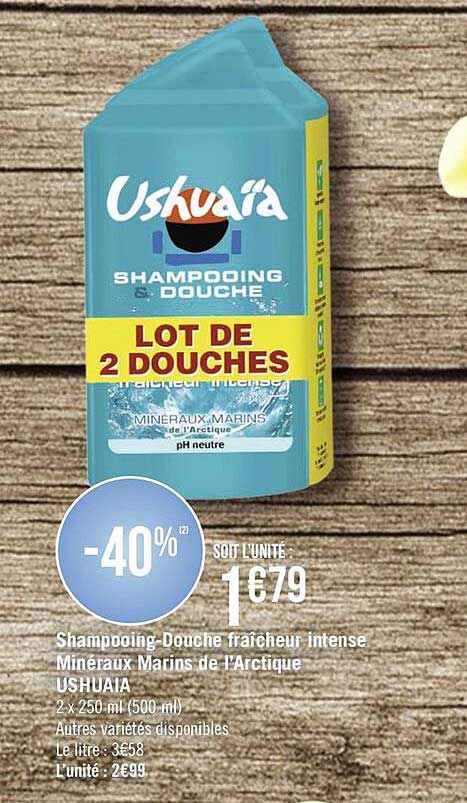 shampooing-douche fraîcheur intense minéraux marins de l'arctique ushuaia