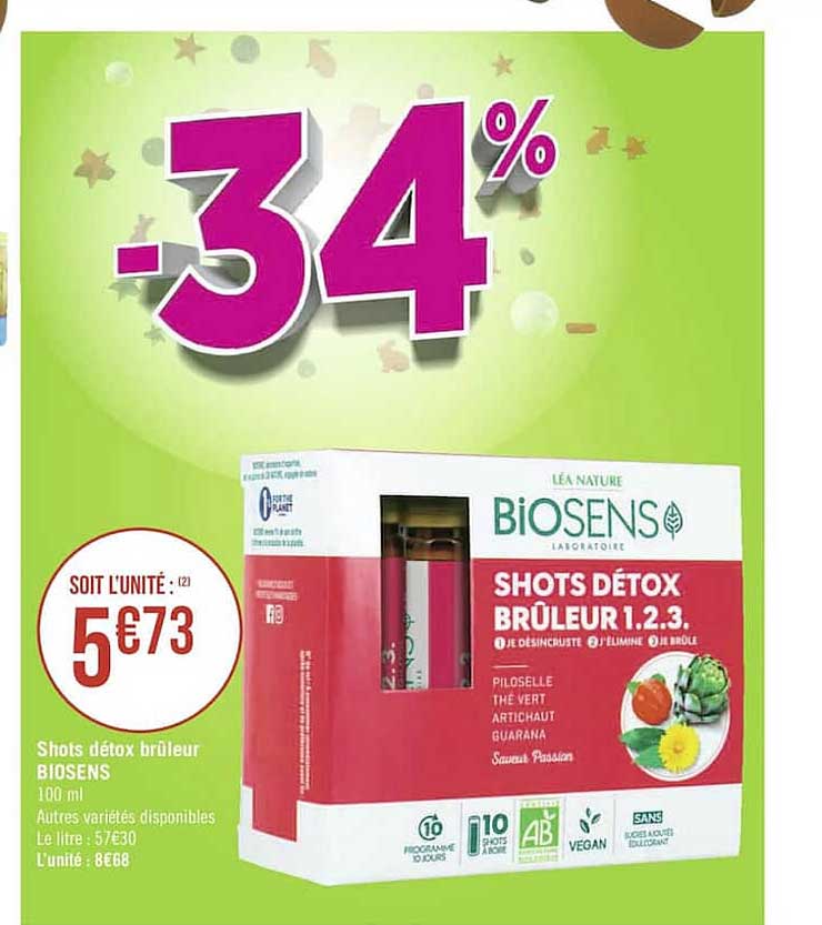 shots détox brûleur biosens