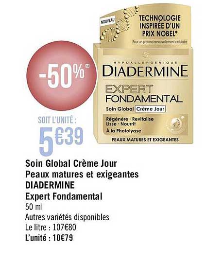 soin global crème jour peaux matures et exigeantes diadermine
