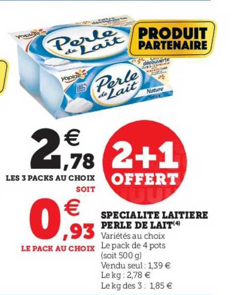 Spécialité Laitière Perle De Lait Yoplait