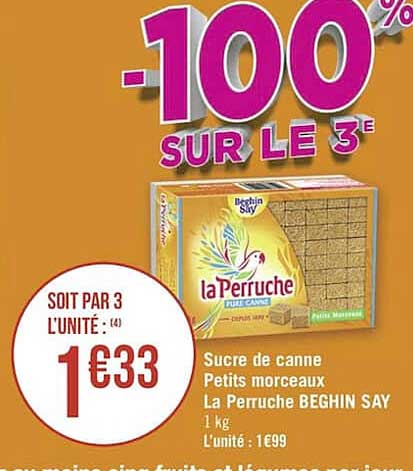 sucre de canne petits morceaux la perruche beghin say