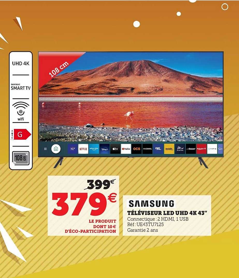 Téléviseur Led Uhd 4k 43" Samsung