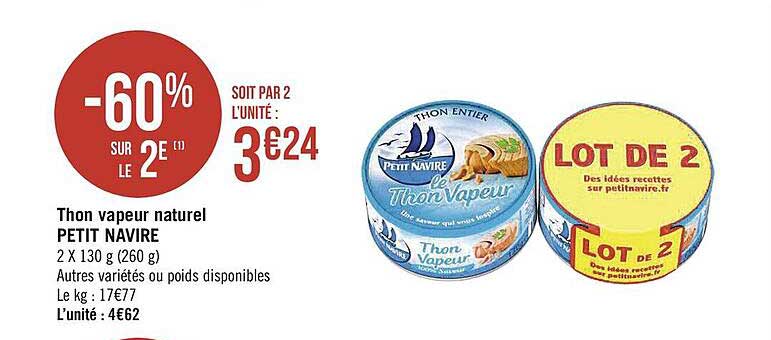 Thon Vapeur Naturel Petit Navire