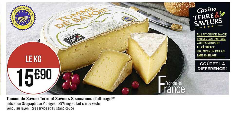 tomme de savoie terre et saveurs 8 semaines d'affinage