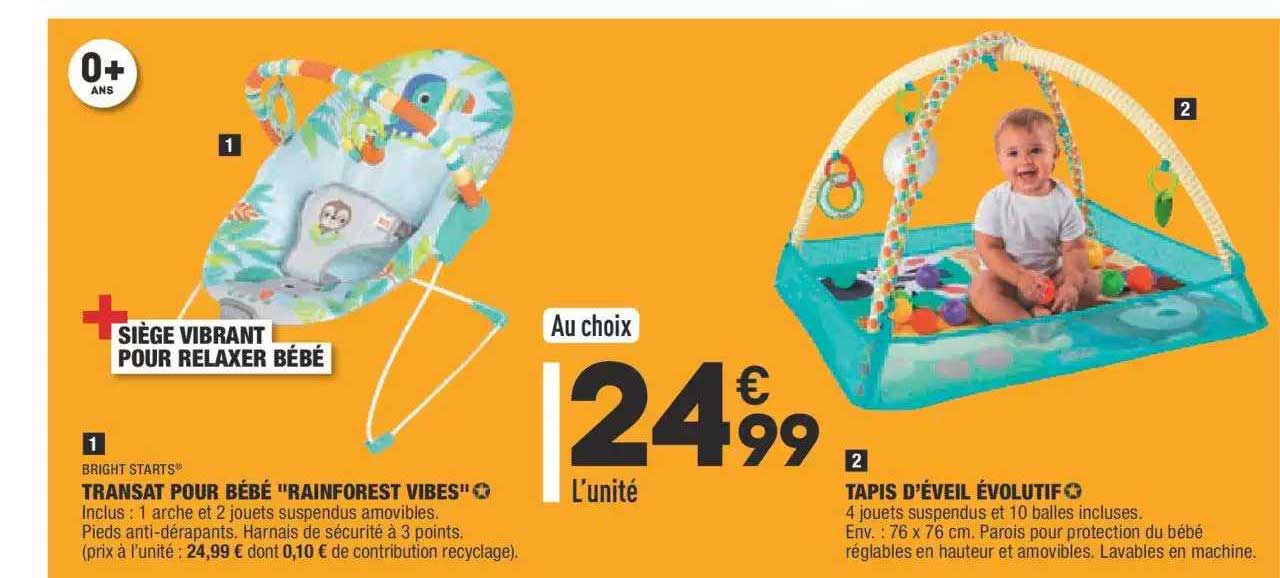 Transat Pour Bébé "rainforest Vibes", Tapis D'éveil évolutif