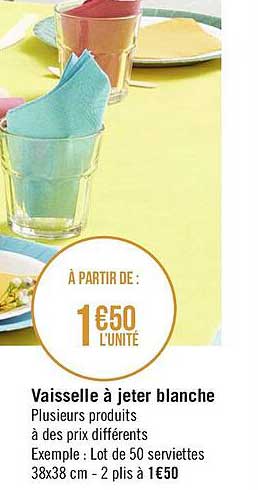 vaisselle à jeter blanche