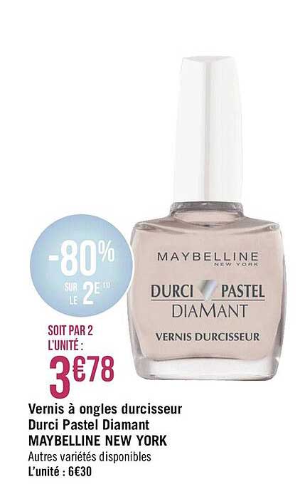 vernis à ongles durcisseur durci pastel diamant maybelline new york
