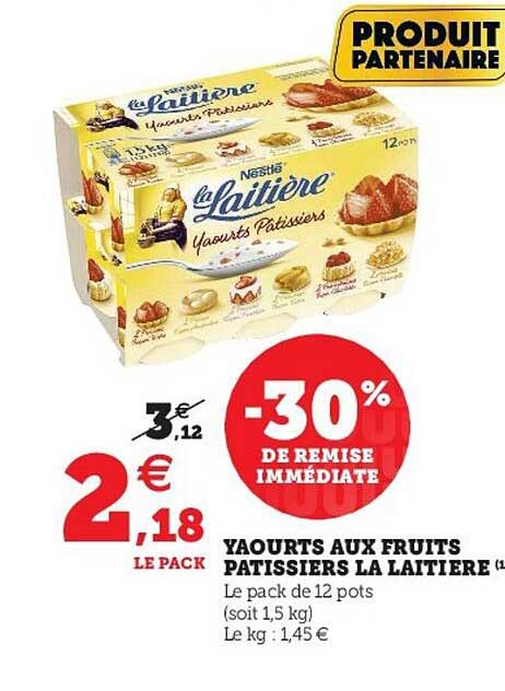 yaourts aux fruits pâtissiers la laitière nestlé