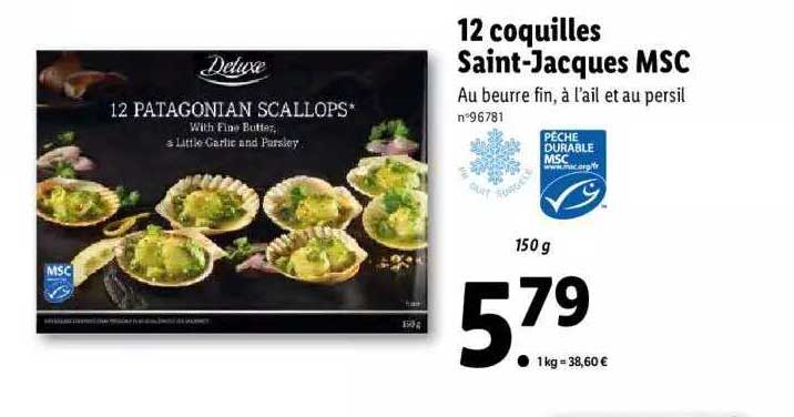 12 coquilles saint-jacques msc deluxe