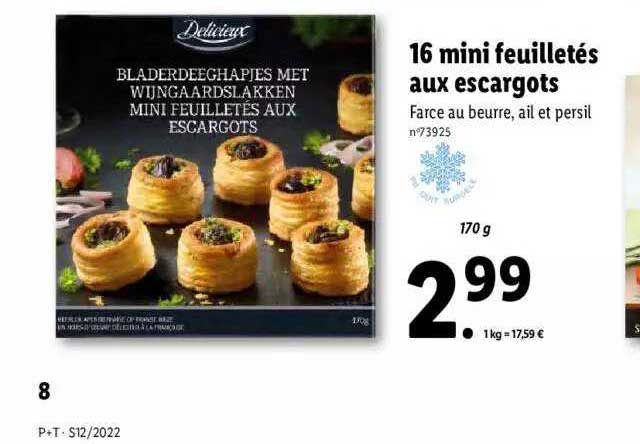 16 mini feuilletés aux escargots délicieux