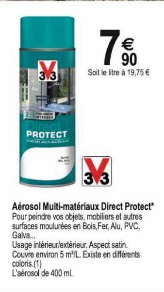 aérosol multi-matériaux direct protect v33