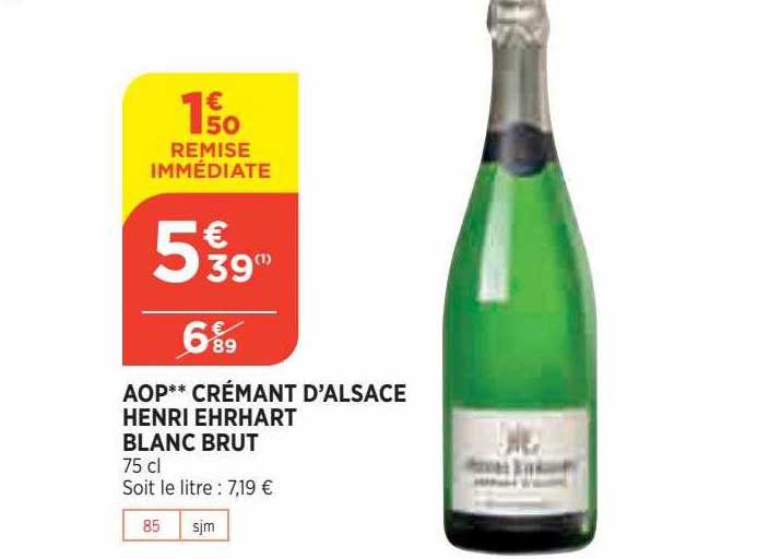 aop crémant d'alsace henri ehrhart blanc brut