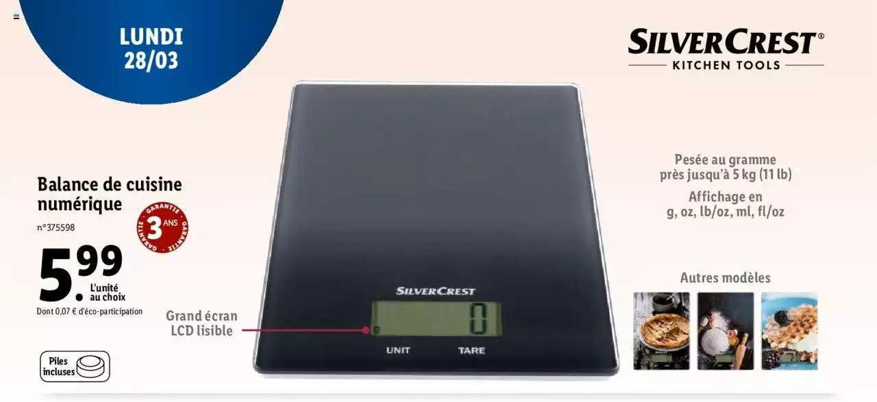 Balance De Cuisine Numérique SilverCrest