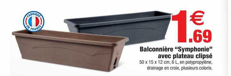 balconnière "symphonie" avec plateau clipsé