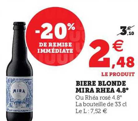 bière blonde mira rhea 4.8°