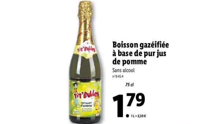 boisson gazéifiée à base de pur jus de pomme