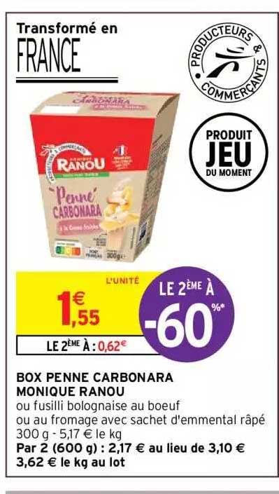 box penne carbonara monique ranou