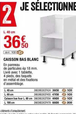 Caisson Bas Blanc