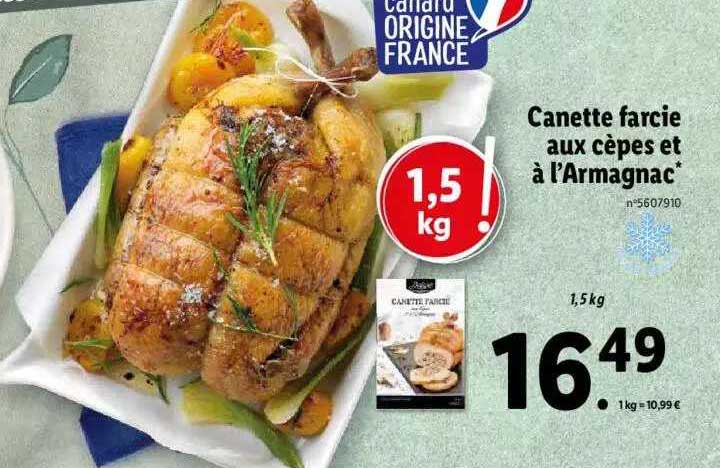 canette farcie aux cèpes et à l'armagnac