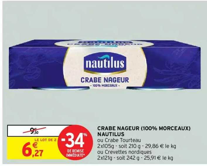 crabe nageur (100% morceaux) nautilus