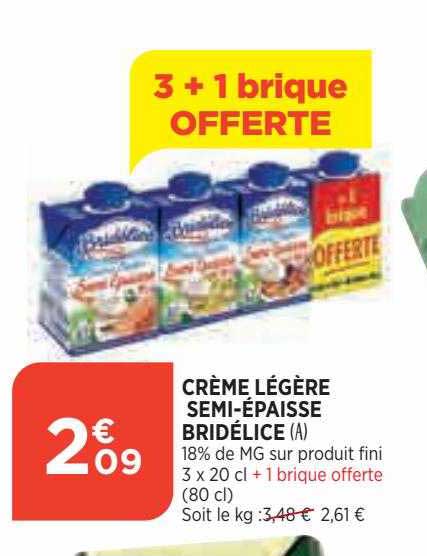 crème légère semi-épaisse bridélice