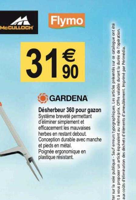 désherbeur 360 pour gazon flymo