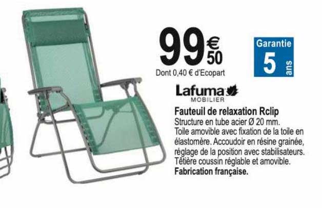 fauteuil de relaxation rclip lafuma