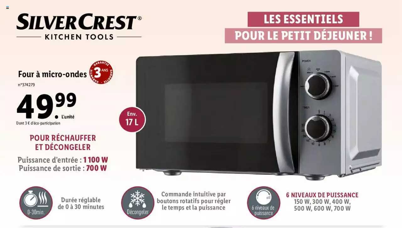 four à micro-ondes silver Crest