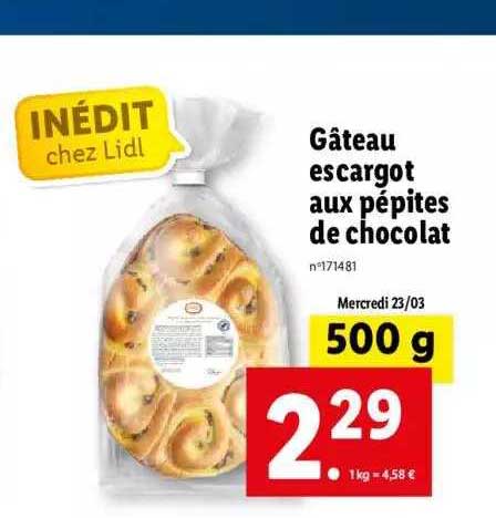 Gâteau Escargot Aux Pépites De Chocolat