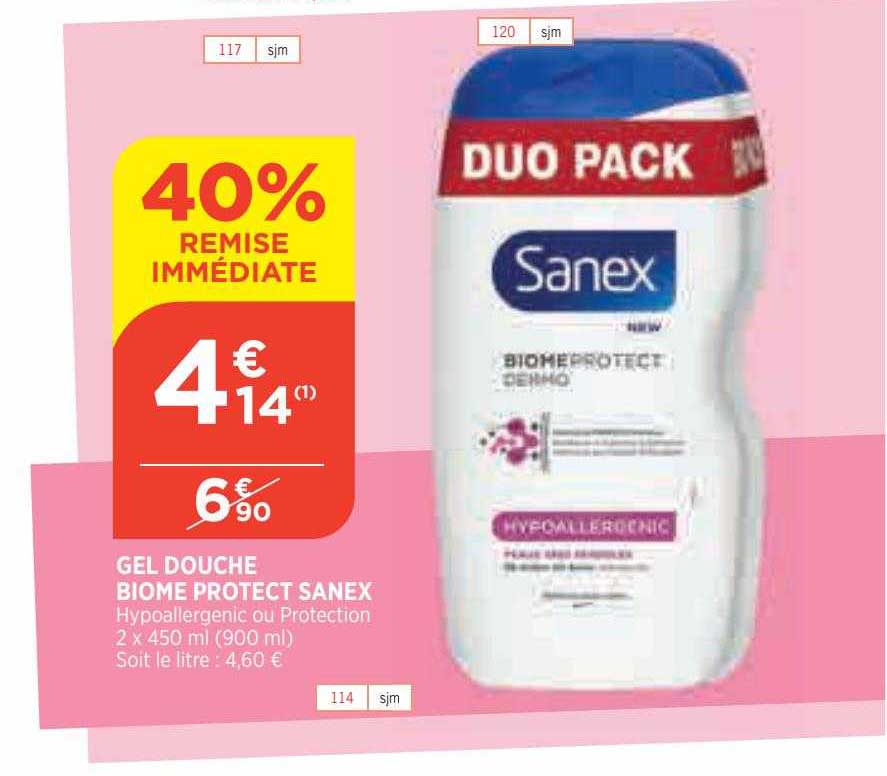 gel douche biome protect sanex