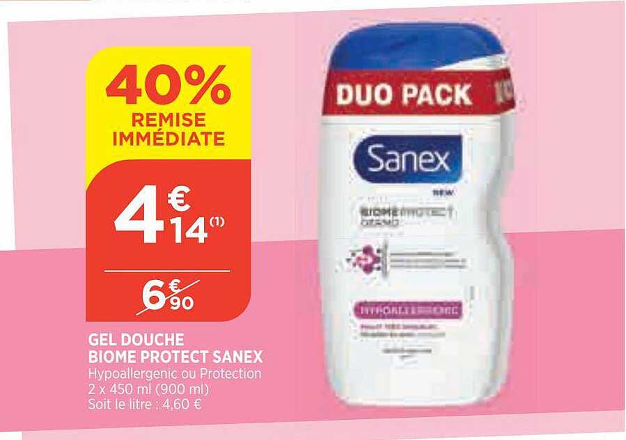 gel douche biome protect sanex