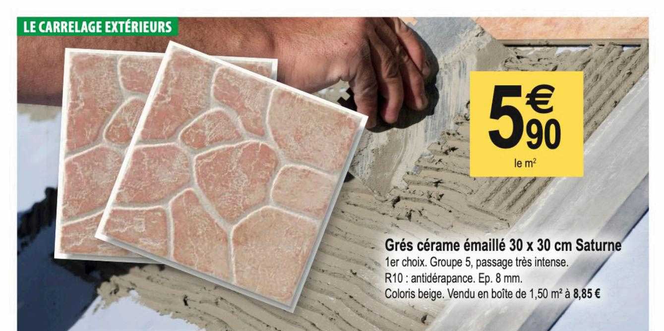 grés cérame émaillé 30 x 30 cm saturne