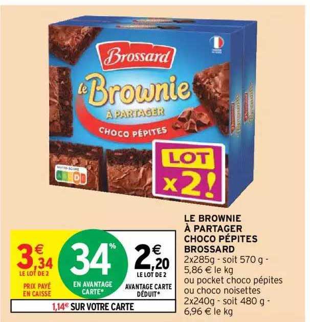 le brownie à partager choco pépites brossard