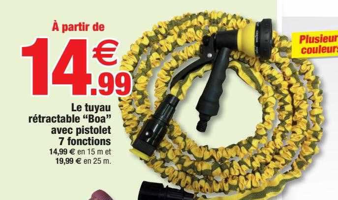 le tuyau rétractable "boa" avec pistolet 7 fonctions