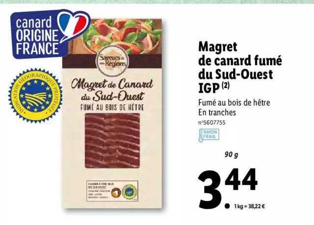 magret de canard fumé du sud-ouest igp saveurs de nos régions