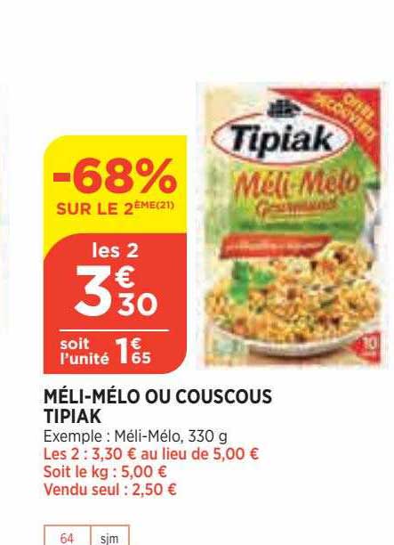 méli-mélo ou couscous tipiak