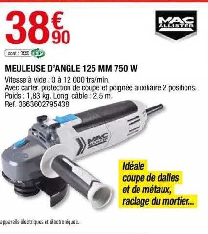 meuleuse d'angle 125 mm 750 w mac allister